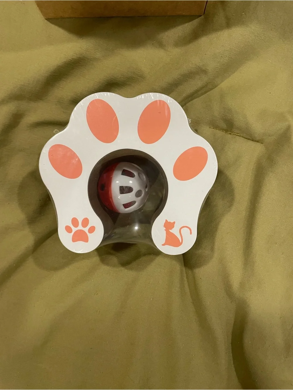 Pink Paw Cat Toy Dispenser with Interactive Ball